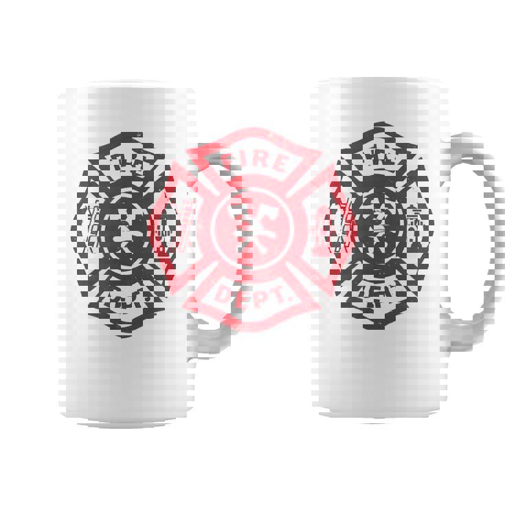 伝統的な消防署救助隊員エンブレムアート。 コーヒーマグ