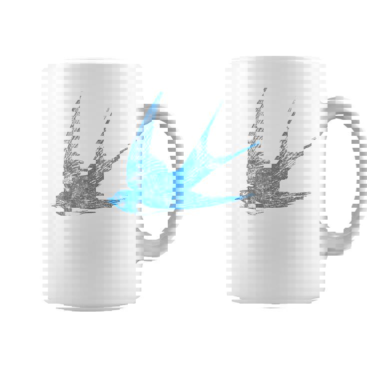 古びたツバメの青い鳥 シルエット 鳥 鳥 イラスト コーヒーマグ