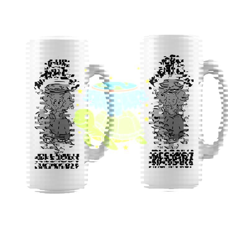 平らな地球協会 面白い陰謀論 亀の象 長袖tシャツ コーヒーマグ