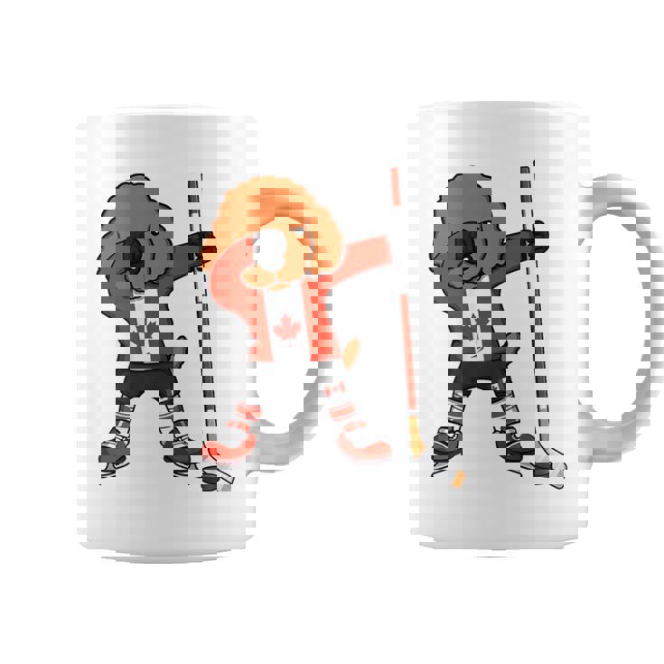 愉快なダビングプードル カナダ アイスホッケーファン ウィンタースポーツ コーヒーマグ