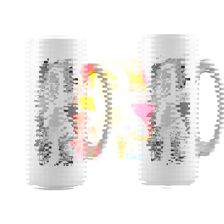 抽象グラフィティ モナリザ バックプリント コーヒーマグ