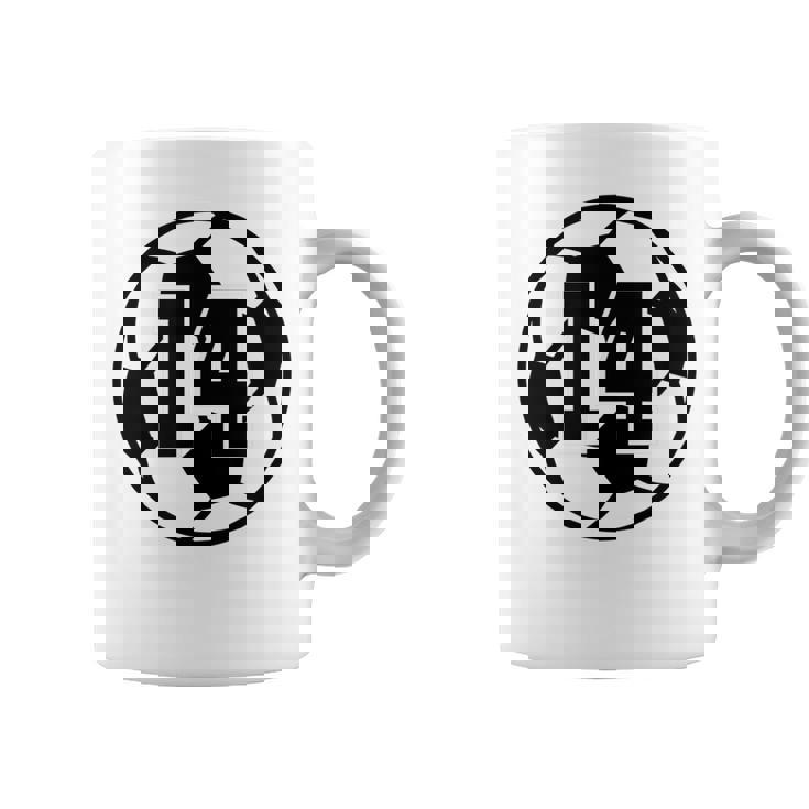 数字 14 Fourn サッカーボール Futbol コーヒーマグ