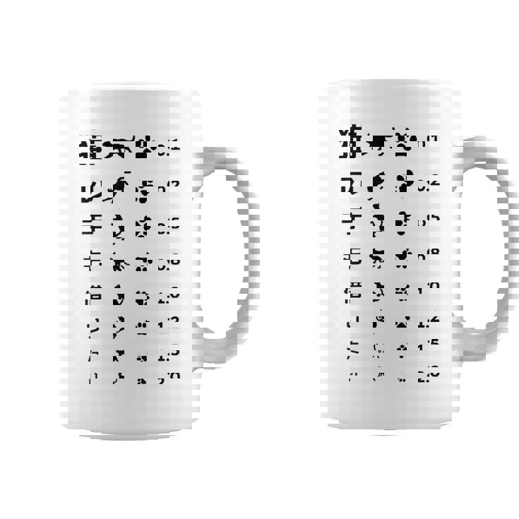 猫の手も借りたい 視力検査表パロディ コーヒーマグ