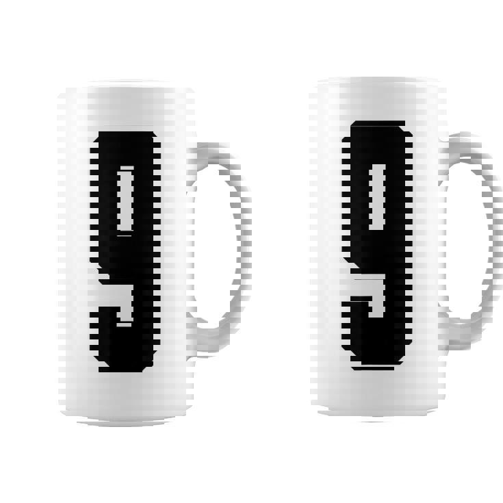 番号9 ナインスポーツジャージ 誕生日年齢 ラッキーナンバーブラック コーヒーマグ