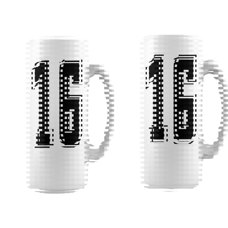 背番号 16 チーム短大スポーツ背番号付きユニフォーム コーヒーマグ