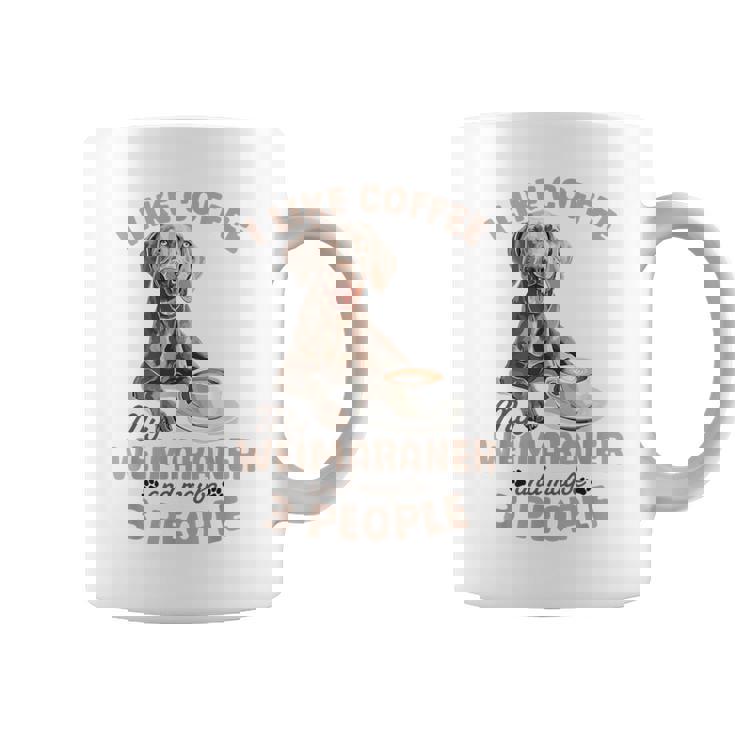 面白いワイマラナー犬私はコーヒーが好き、ワイマラナーと多分。 コーヒーマグ