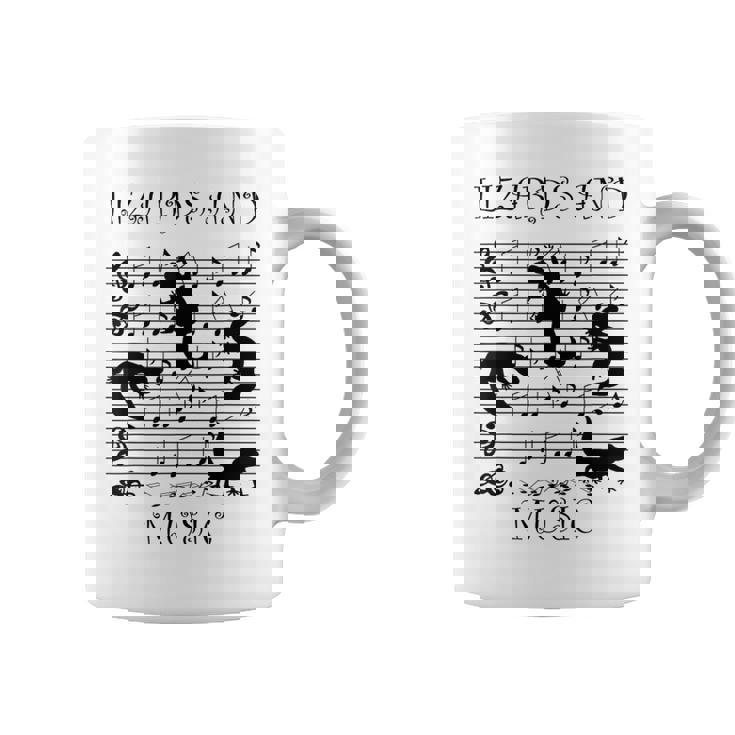 音楽とトカゲ ヤモリ ミュージシャン 爬虫類 コーヒーマグ