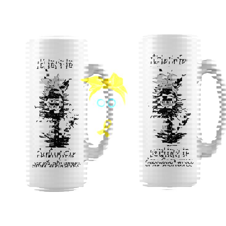 黒猫大丈夫だよ元気だ肉腫啓発 コーヒーマグ