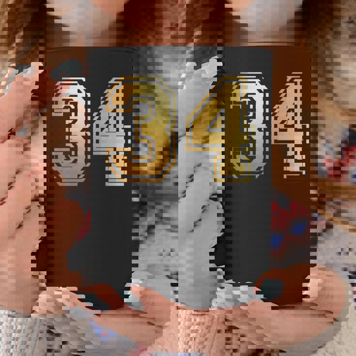 34 ナンバー34 チーム スポーツ グラフィック 代表チームのマッチング 長袖tシャツ コーヒーマグ 面白い贈り物