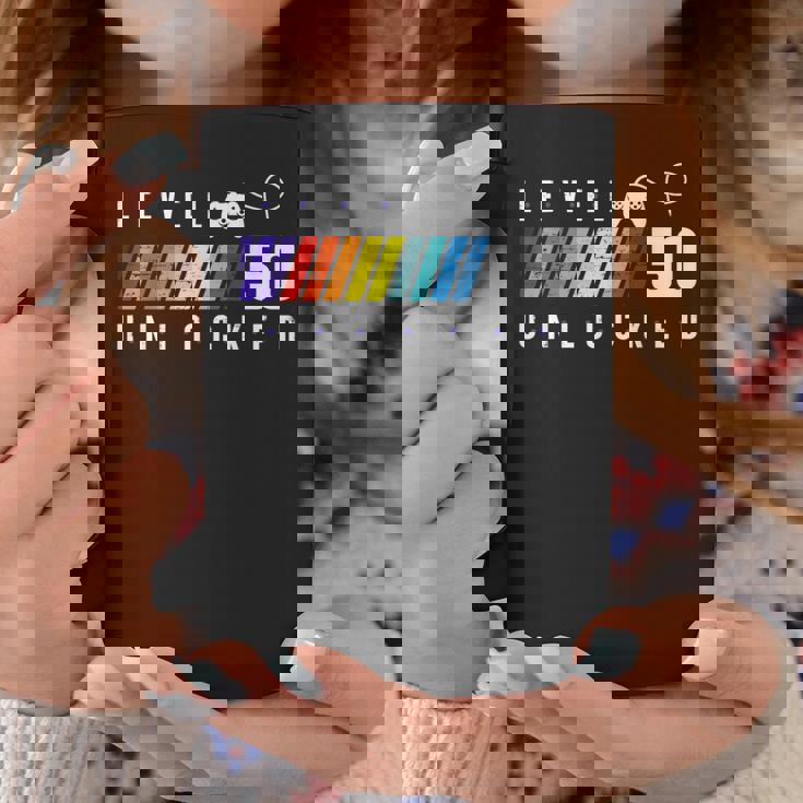 50歳の誕生日 ゲーマーボーイまたはゲーマーガール レベル50 アンロック コーヒーマグ 面白い贈り物