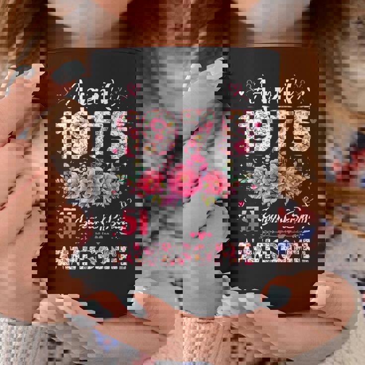 51歳 1975年4月 花柄 51歳 誕生日 男性 女性 コーヒーマグ 面白い贈り物