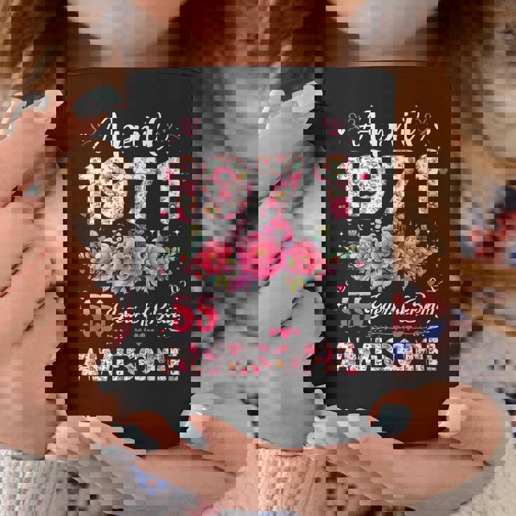 55歳 1971年4月 花柄 55歳 誕生日 男性 女性 コーヒーマグ 面白い贈り物