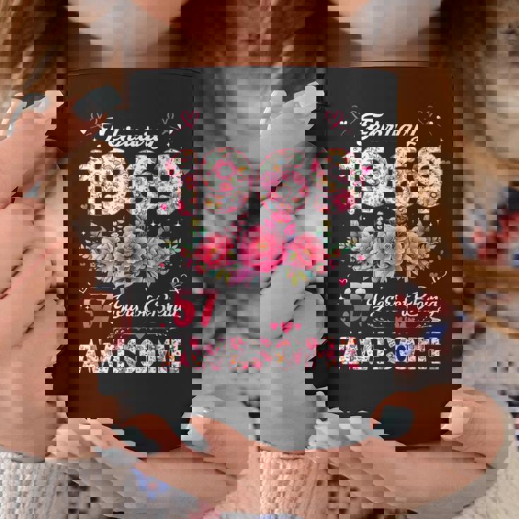 57歳 1969年2月 花柄 57歳 誕生日 男性 女性 コーヒーマグ 面白い贈り物