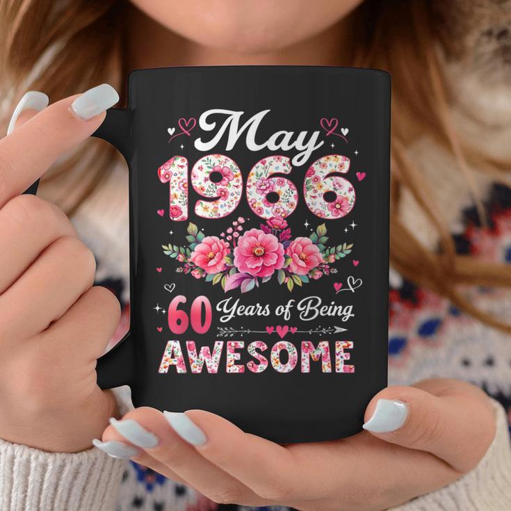 60歳 1966年5月 花柄 60歳 誕生日 男性 女性 コーヒーマグ 面白い贈り物