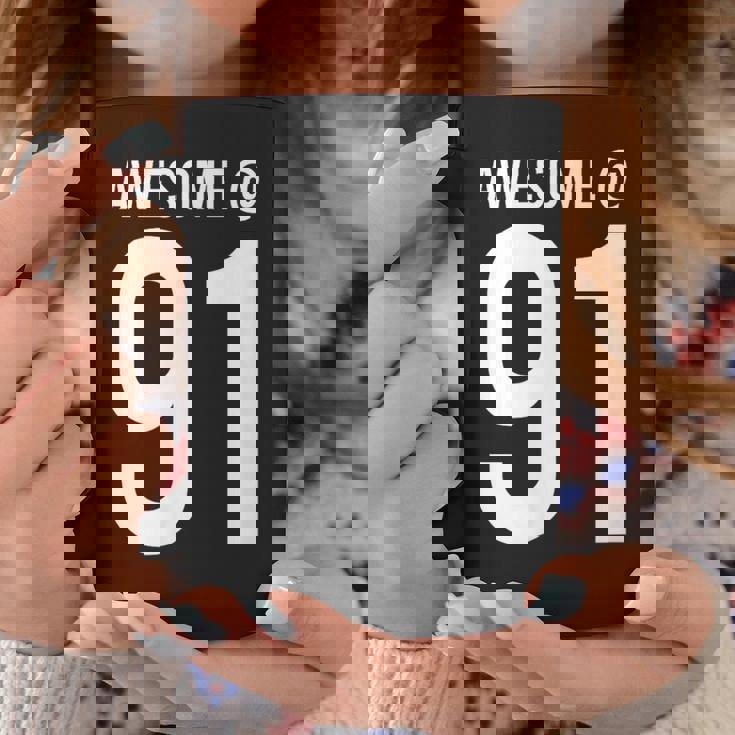 91歳で素晴らしい 面白い91歳の誕生日のお祝い。 コーヒーマグ 面白い贈り物