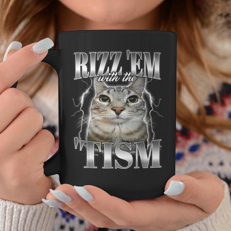 Autism Rizz Em With The Tism Meme Autistic Silly Cat Coffee Mug - Monsterry