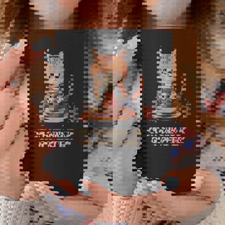 Cat-Ching Up On Pottery 面白い猫好きデザイン コーヒーマグ 面白い贈り物