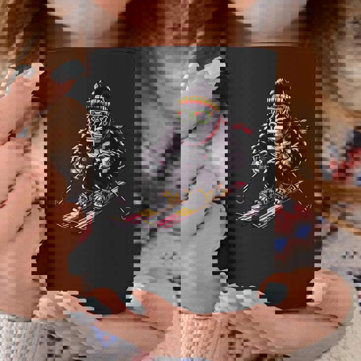 Comic Gorilla スキーヤー スキー コーヒーマグ 面白い贈り物