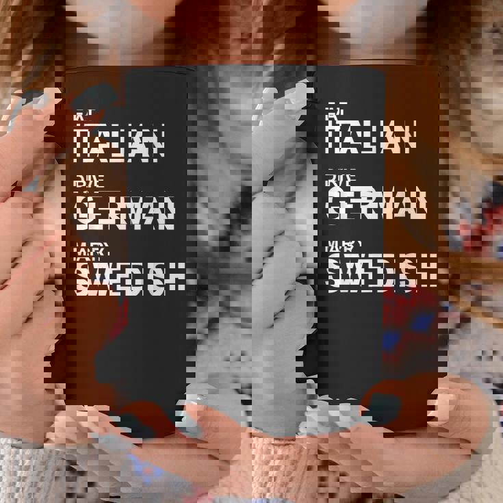 Eat Italian Drive German Marrywedish ユーモラスな言葉 コーヒーマグ 面白い贈り物