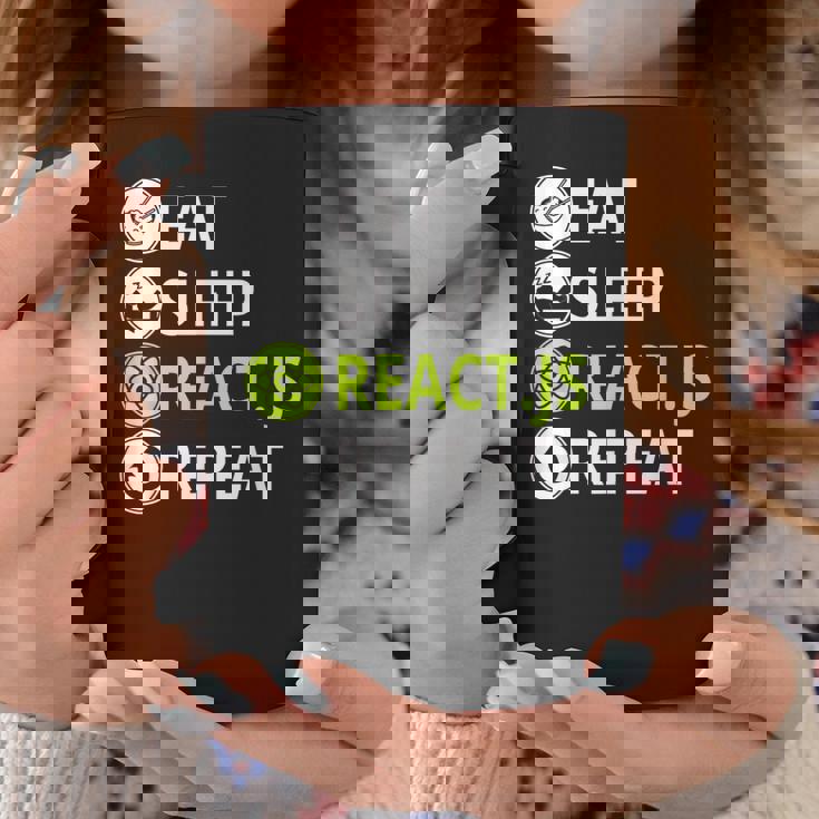 Eatleep ReactJs Repeat Javascriptプログラマー用 コーヒーマグ 面白い贈り物