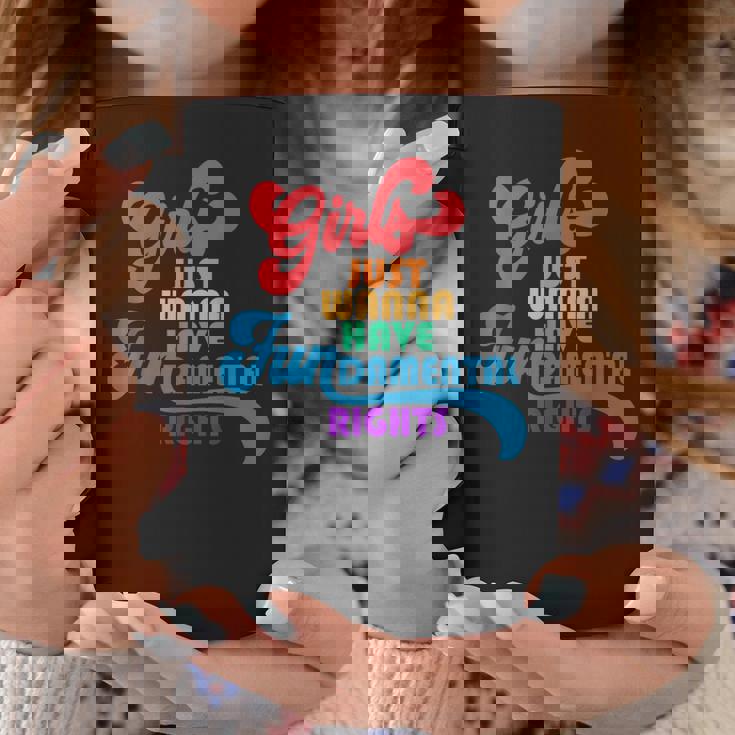 Girls Just Wanna Have Fundamental Rights カラフル レインボー コーヒーマグ 面白い贈り物