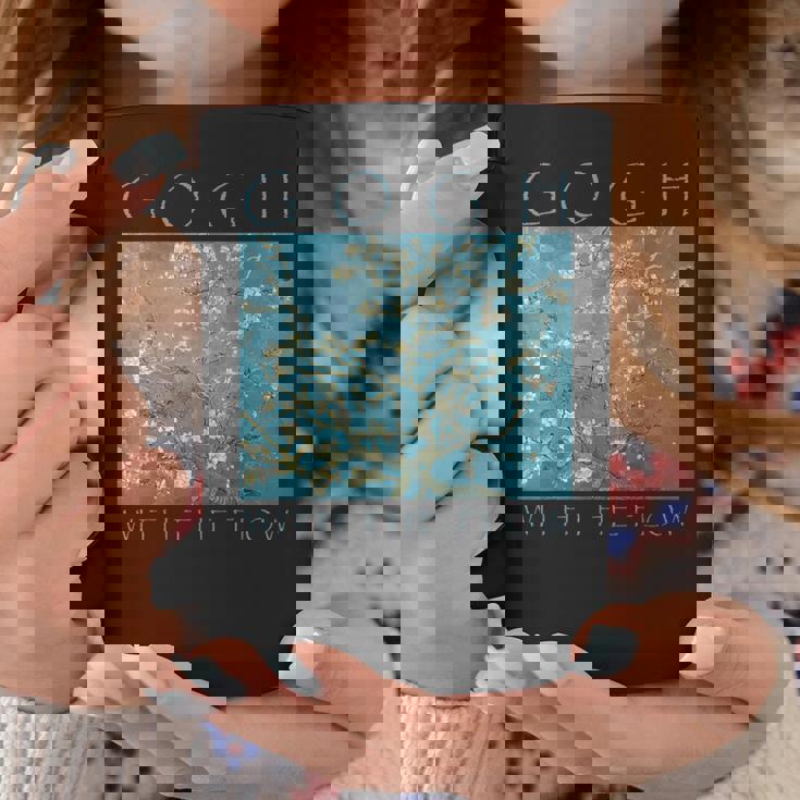 Gogh With The Flow アーモンドブロッサム ヴァン・ゴッホの絵画 コーヒーマグ 面白い贈り物