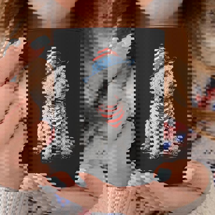 Goldendoodle 7月4日 愛国的 ゴールデンドゥードル 犬 コーヒーマグ 面白い贈り物