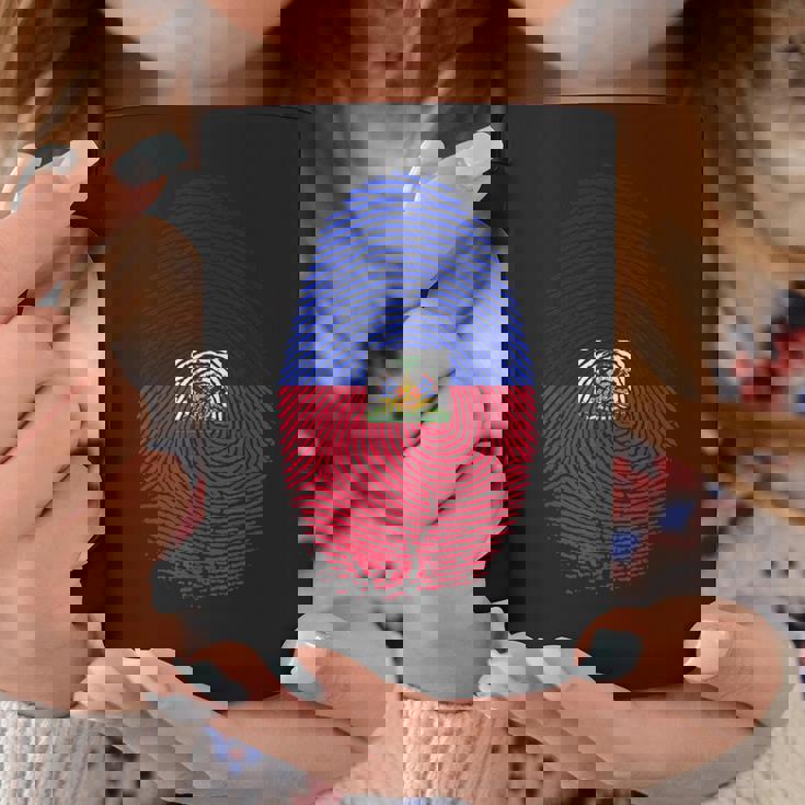 Haiti Flag Fingerprint Haitian For Haitians コーヒーマグ 面白い贈り物