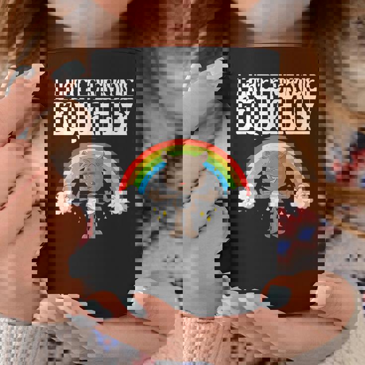 I Hate Everyone Equally 反社会的猫 内向的 コーヒーマグ 面白い贈り物