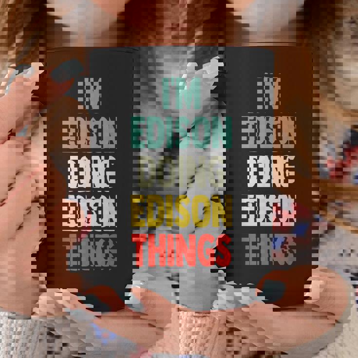 I'm Edison Doing Edison Things 楽しい 名前入り エジソン コーヒーマグ 面白い贈り物