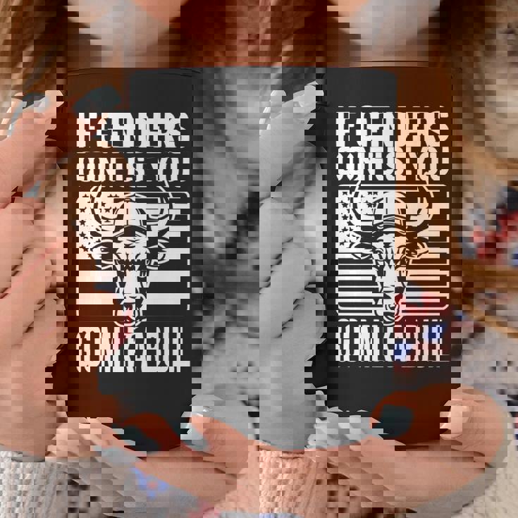 If Genders Confuse You Go Milk A Bull Usa 国旗 アメリカ 長袖tシャツ コーヒーマグ 面白い贈り物