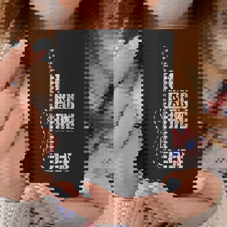 In Jesus Name I Play ギター クリスチャン ギタープレーヤー コーヒーマグ 面白い贈り物