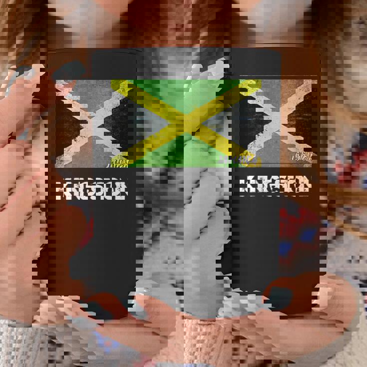 Kingston Jamaica Flag Jersey コーヒーマグ 面白い贈り物