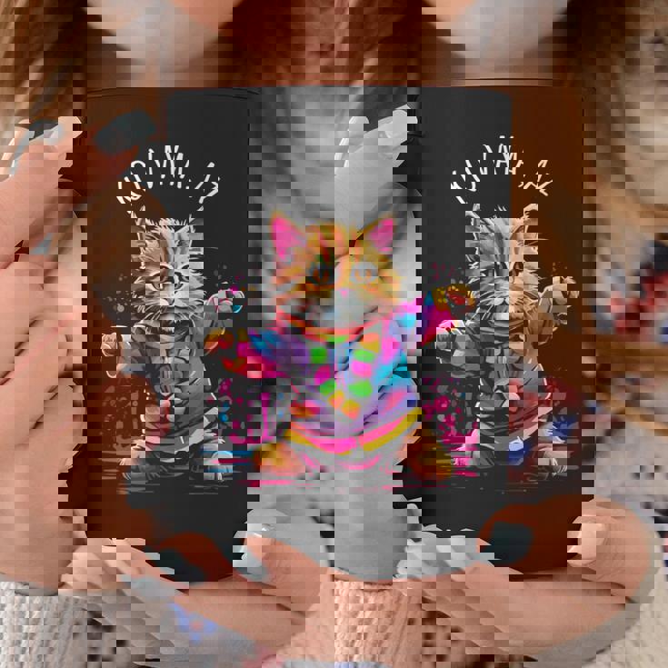 Koaya アリゾナ 踊る猫 カラフル かわいい キティ デザイン 長袖tシャツ コーヒーマグ 面白い贈り物