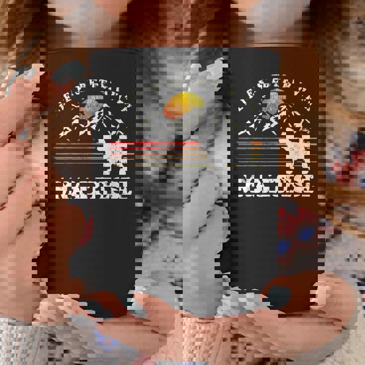 Life Better マルチーズ ビンテージ Dog Mom Dad コーヒーマグ 面白い贈り物