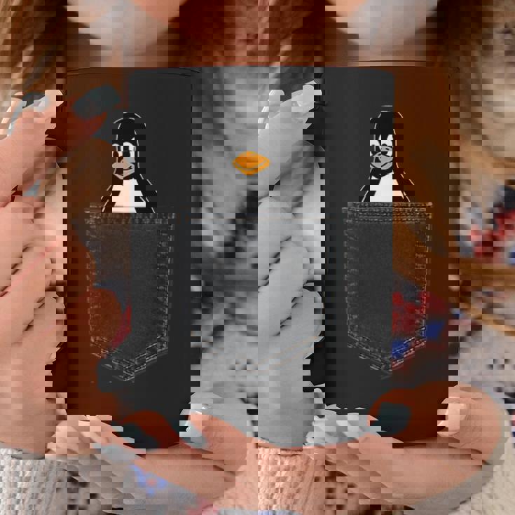 Linux Tux In A Pocket ポケットの中のlinuxタックス面白いペンギンsysadminit管理者 コーヒーマグ 面白い贈り物