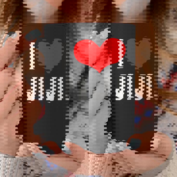 I Love Jiji 愛 ハート じーじ じいじ おじいさん 父の日 家族 家族写真 記念写真 おもしろ かわいい コーヒーマグ 面白い贈り物