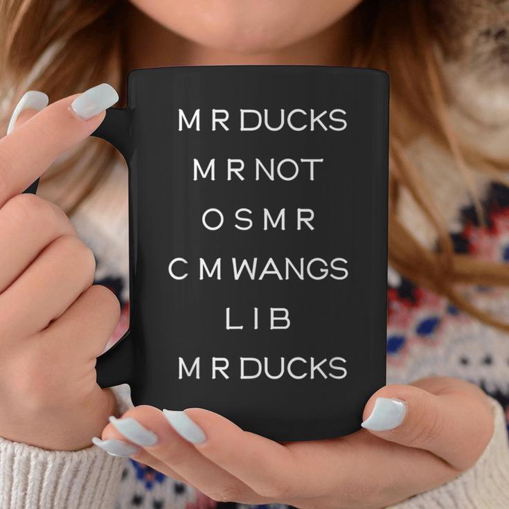 M R Ducks Riddle Picture M R Ducks M R Not O S M R C M Wings Quote Pun Joke Coffee Mug - Monsterry