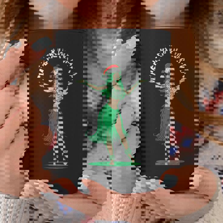Mele Kalikimaka レトロ クリスマス フラガール シャカ ハワイ コーヒーマグ 面白い贈り物