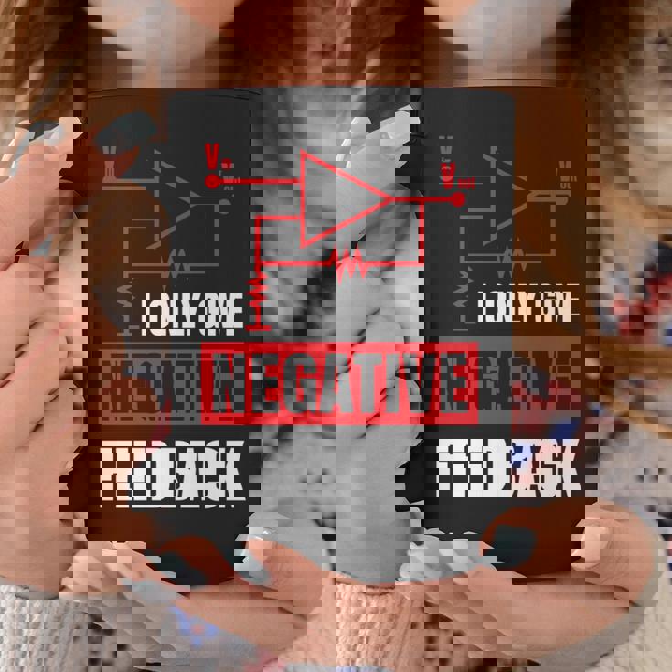 I Only Give Negative Feedback 電気ファニーエンジニア 長袖tシャツ コーヒーマグ 面白い贈り物