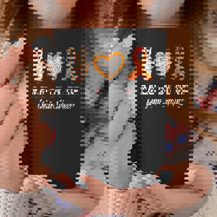 Peace Love Cure 白血病 意識啓発 男性 女性 子供 白血病 コーヒーマグ 面白い贈り物