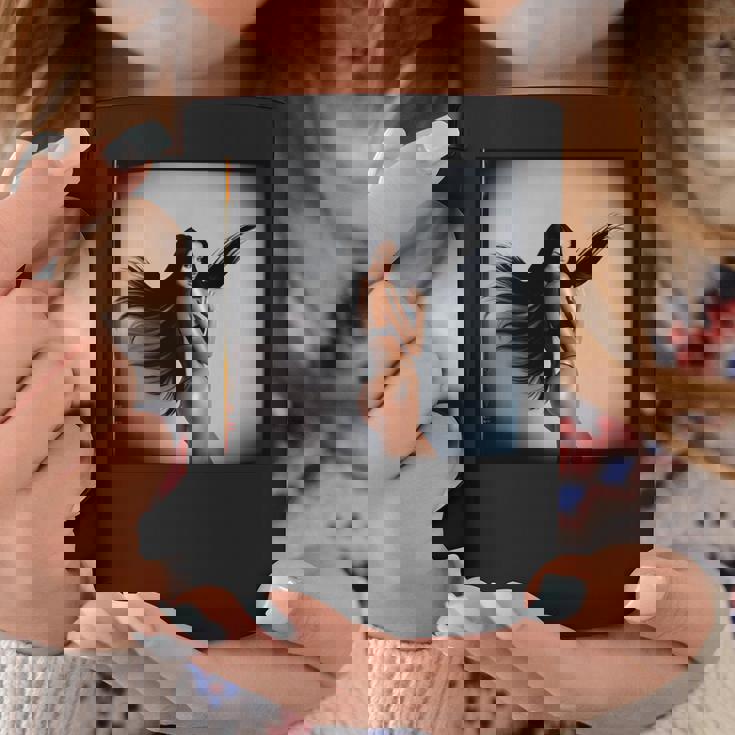 Pinup Girl 男性用 セクシーなブルネットファッションモデル 長袖tシャツ コーヒーマグ 面白い贈り物