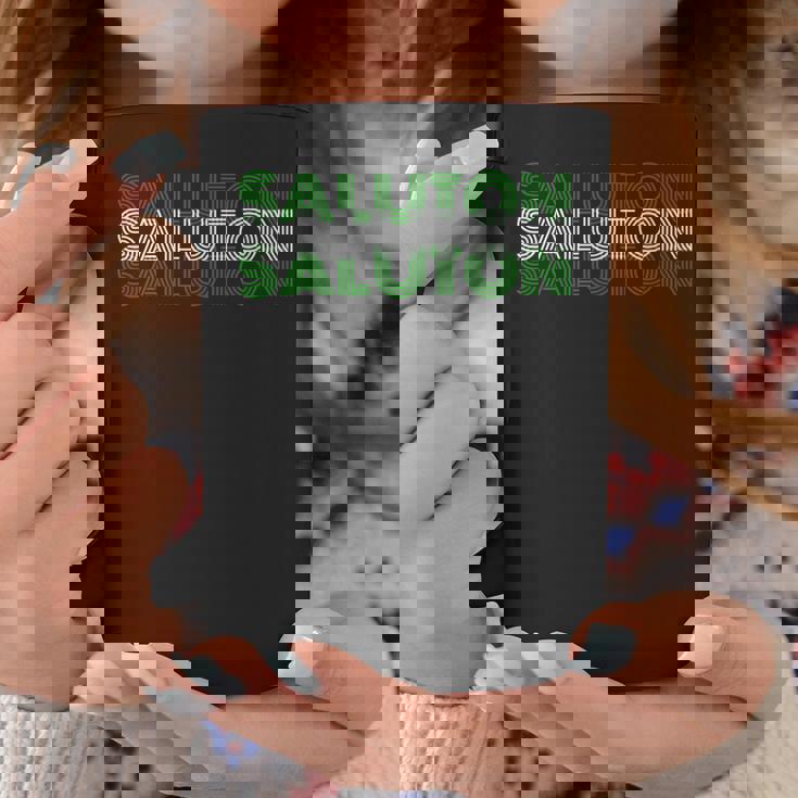 Saluton エスペラントのヘロ レトロテキスト コーヒーマグ 面白い贈り物