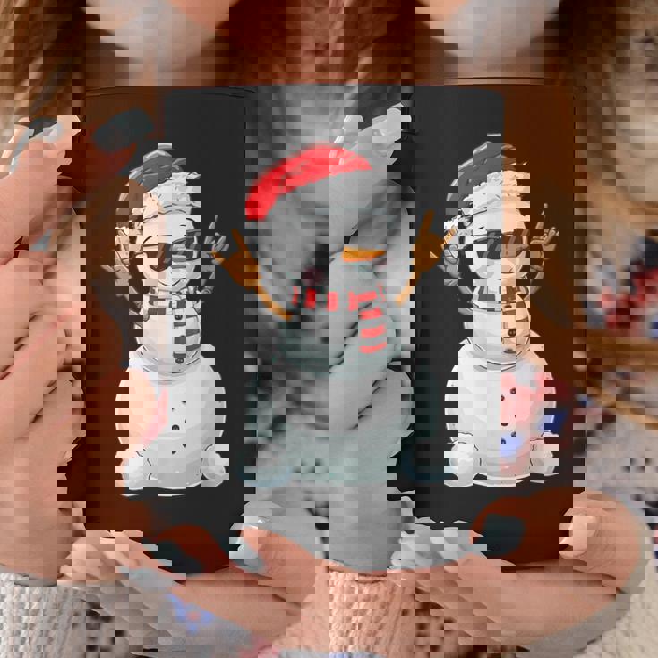 Santa Snowman Rock Hand Sign Language Xmas Rock Music Lover Coffee Mug Unique Gifts