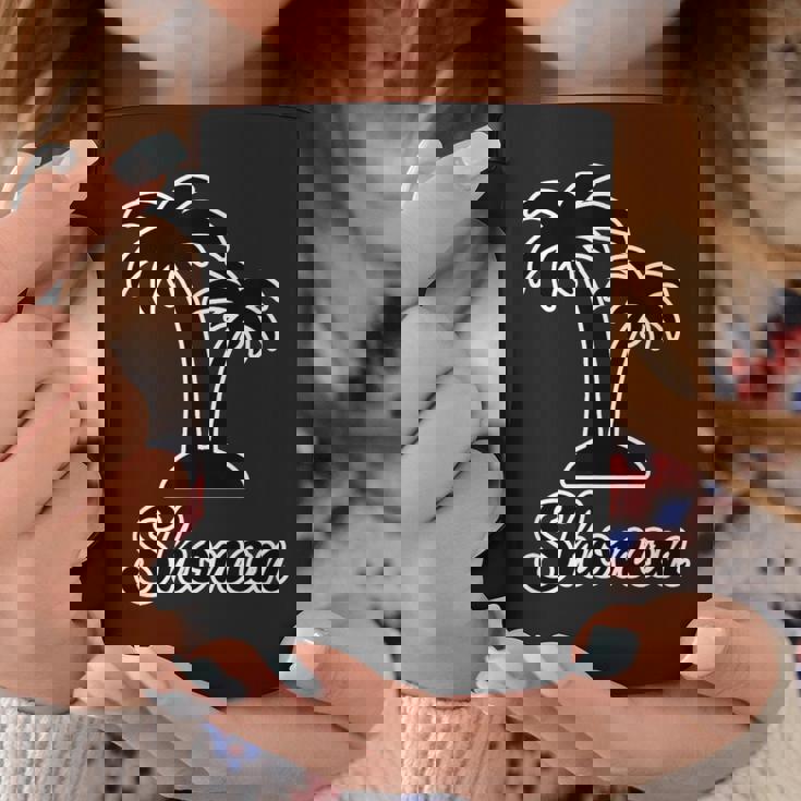 Shonan（湘南）サーファー ヤシの木 パームツリー（黒 ブラック 文字）【47都道府県】ジモt ティ コーヒーマグ 面白い贈り物