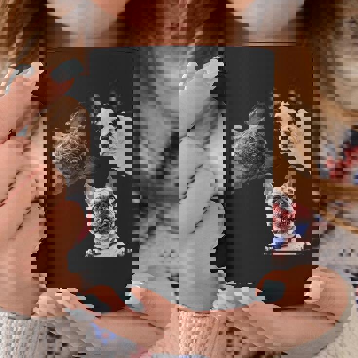 Sneaky フレンチブルドッグ ドッグ ドッグ フレンチ ポッキング ヘッド フェイス 長袖tシャツ コーヒーマグ 面白い贈り物