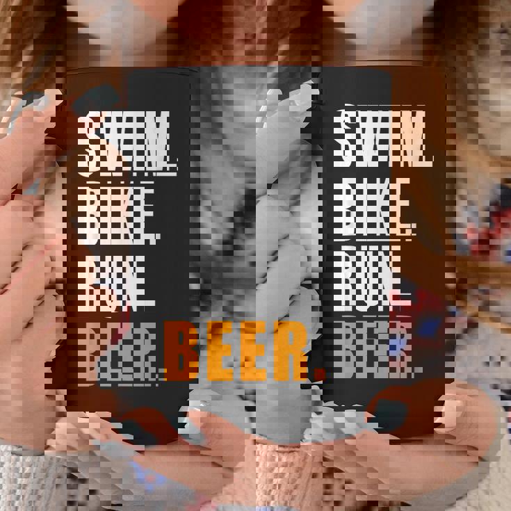 Swim Bike Run スイム バイク ラン ビール トライアスロン トライアスロン スポーツ メンズ レディース コーヒーマグ 面白い贈り物