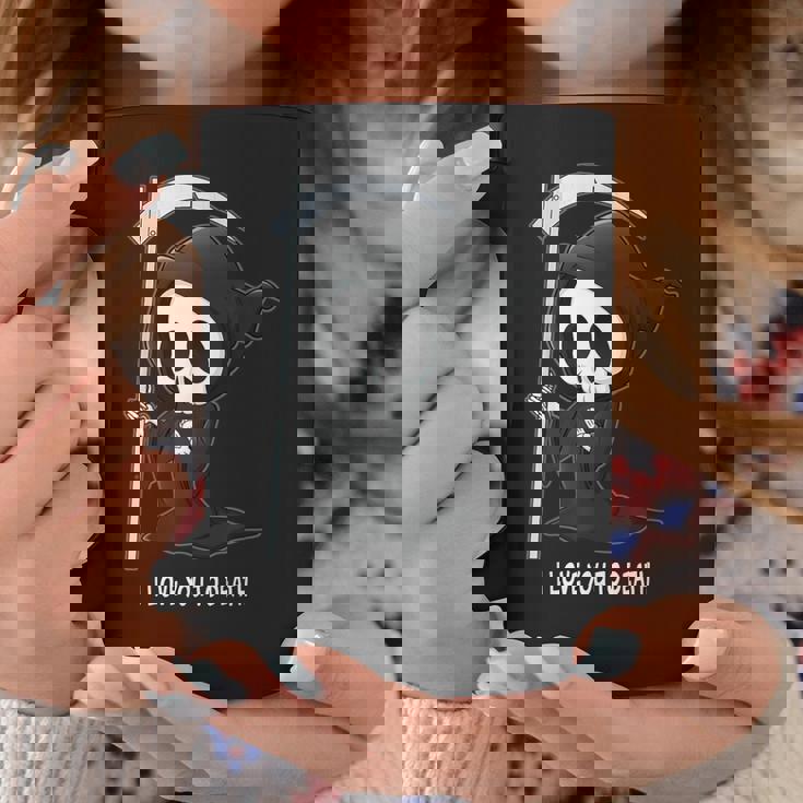 Valentine's Day I Love You To Death Cute Grim Reaper コーヒーマグ 面白い贈り物