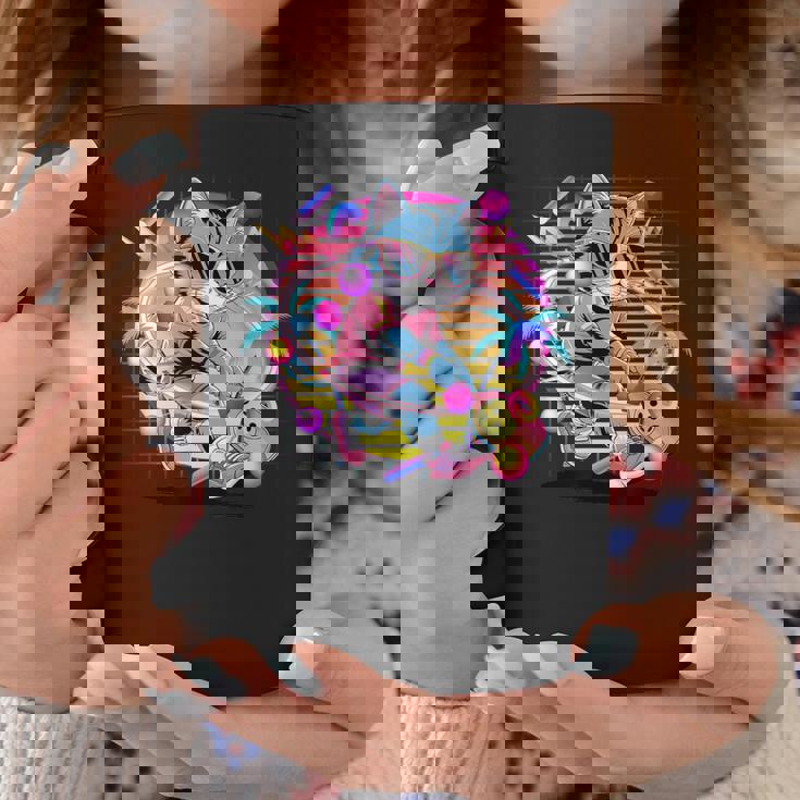 Vaporwave 猫 ピックルボール プレーヤー 80年代 レトロ 美学 コーヒーマグ 面白い贈り物