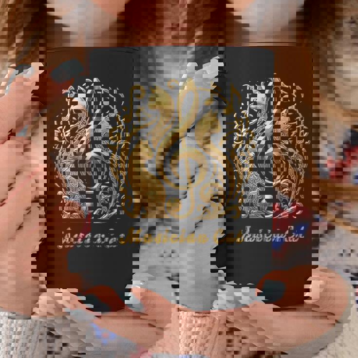 「Musician Cat 」 いつも猫気分 楽器と猫の調べ 音楽記号 猫エンブレム 肉球 コーヒーマグ 面白い贈り物